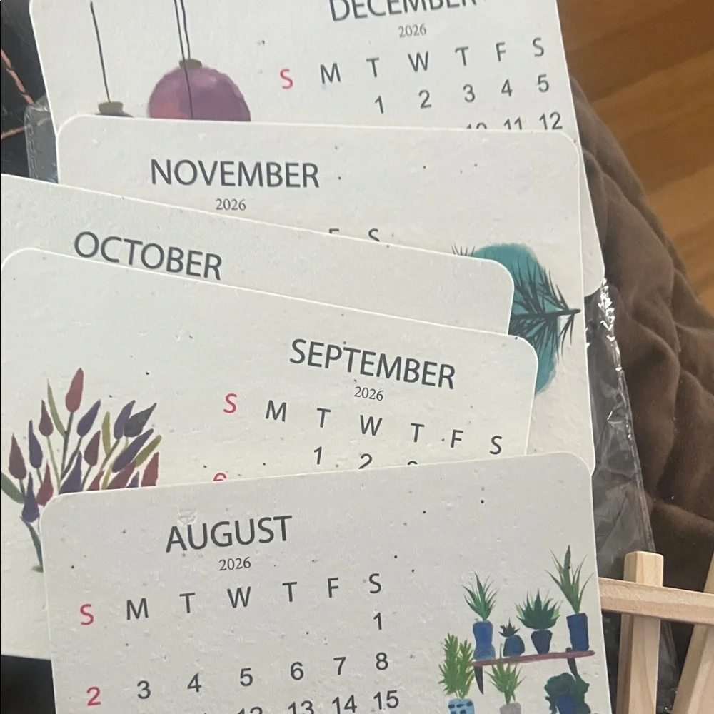 Lush seed farm calendar Mini Easel Stand - Natural Beige